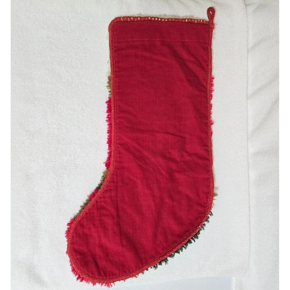 VTG Latch Hook Teddy‎ Bear Christmas Stocking Finished 20
